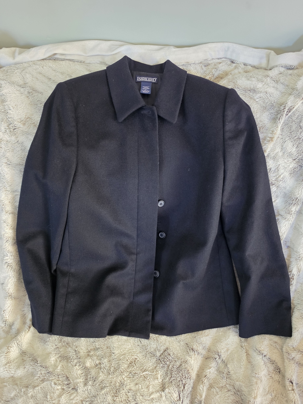 Lands' End Women's Black Classic Pea Coat Jacket
